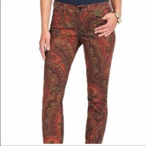 Lucky Brand Paisley Print Skinny Jeans